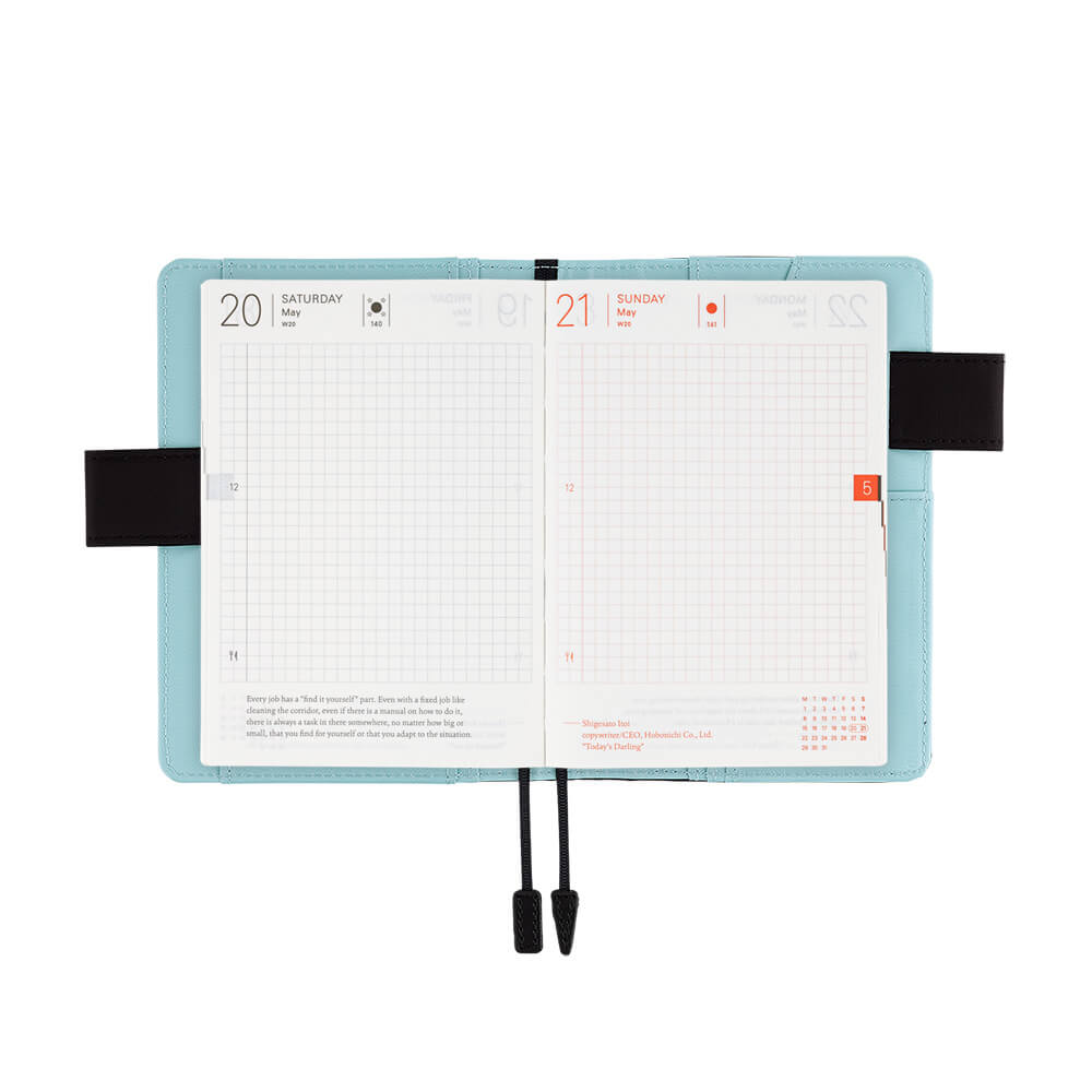 Hobonichi - Black x Clear Blue | A6 Techo Cover