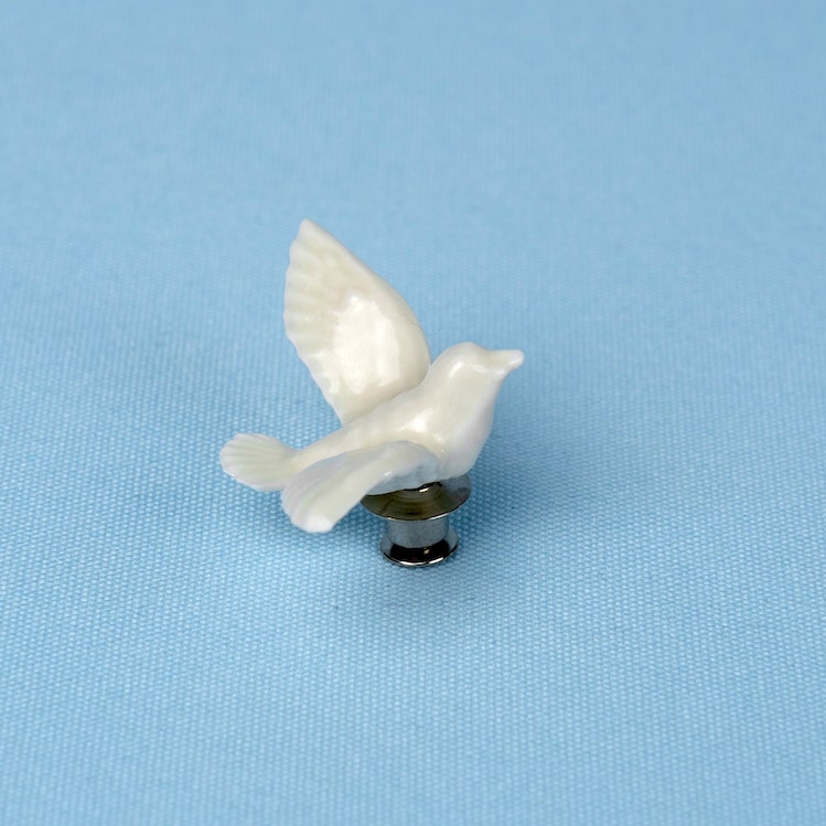 Yukiko Kitahara - Porcelain Dove Pin Brooch