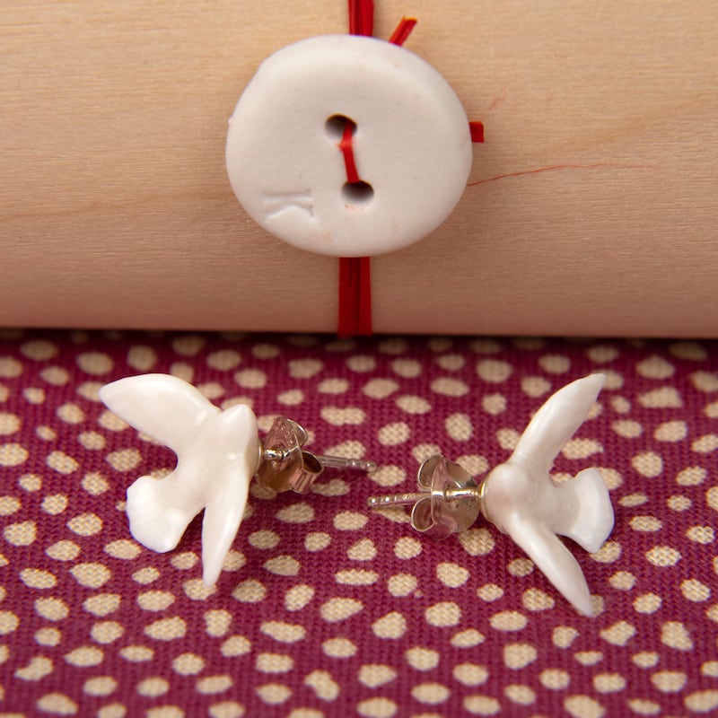 Yukiko Kitahara - Porcelain Dove Earrings