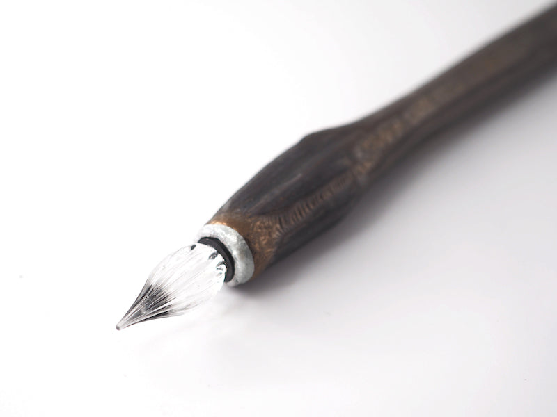 Hizen Five: Arita-Yaki Glass Dip Pen: Tetsugusuri Black