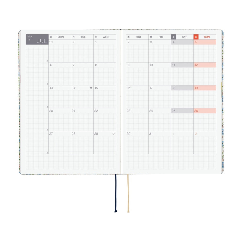 Hobonichi - 2026 HON, Liberty Fabrics: Sasha Kiora | A5 English
