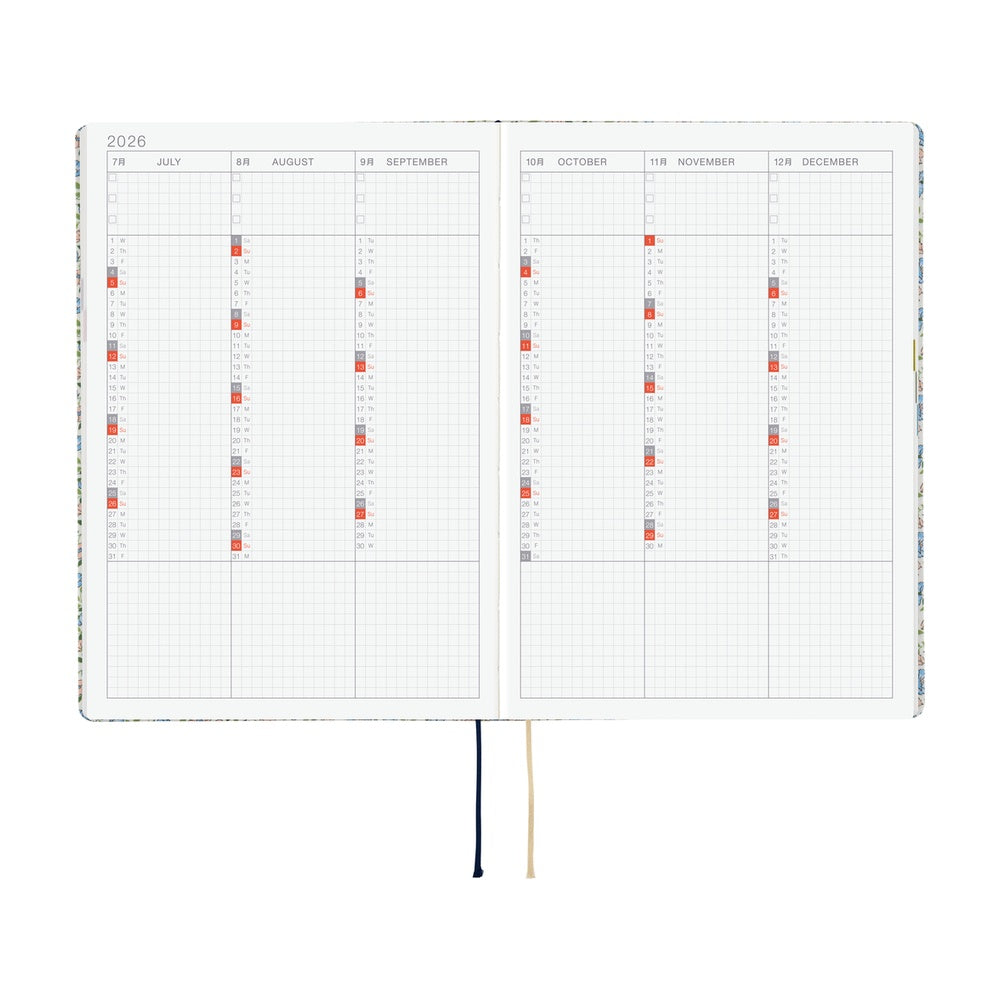 Hobonichi - 2026 HON, Liberty Fabrics: Sasha Kiora | A5 English