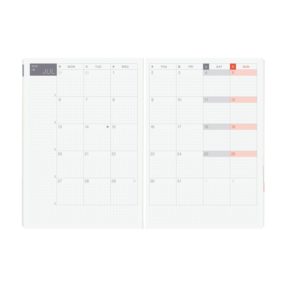 Hobonichi - 2026 HON, Paper Series: Black Gingham | A5 English