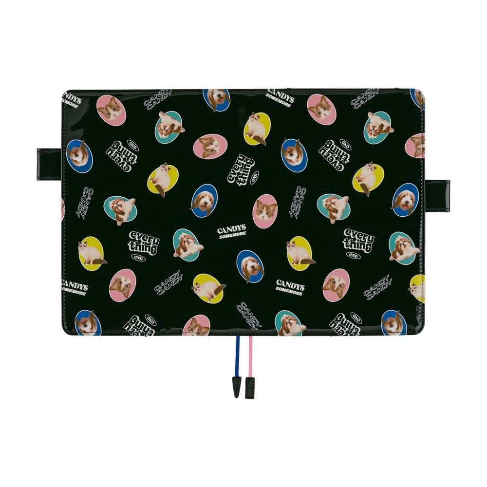 Hobonichi - Candy Stripper: Random Dog & Cat (Black) | A5 Cousin Cover