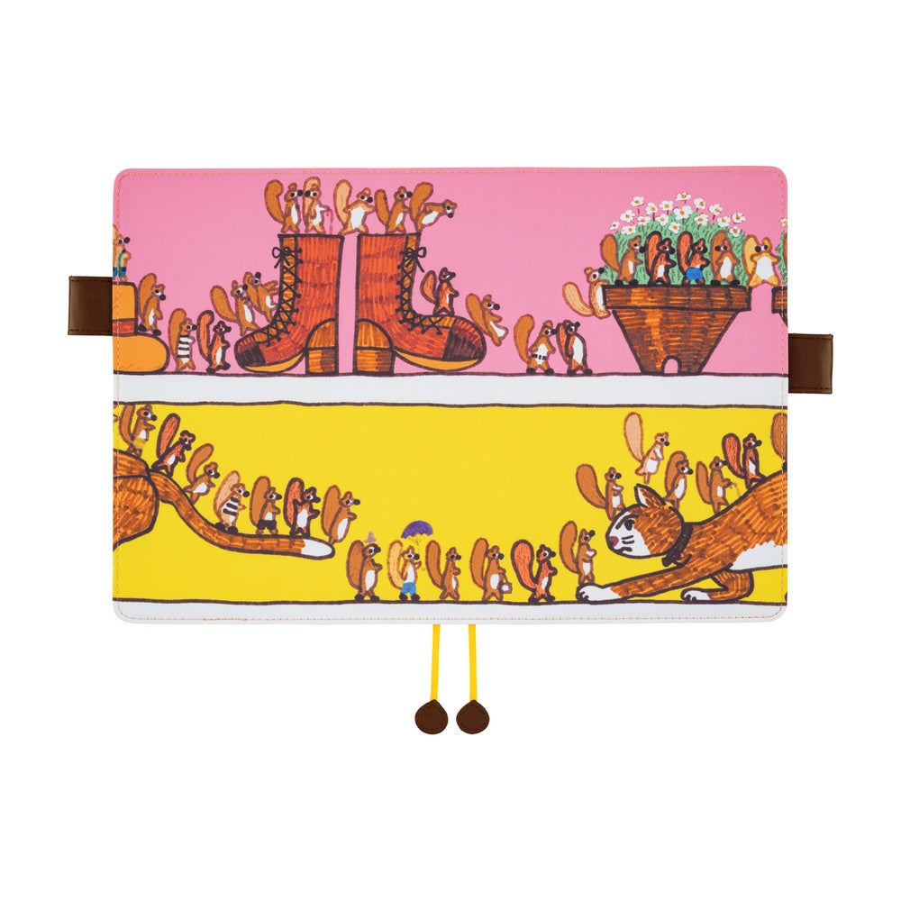 Hobonichi - 100%ORANGE: Where’s the Squirrel Going | A5 Cousin Cover