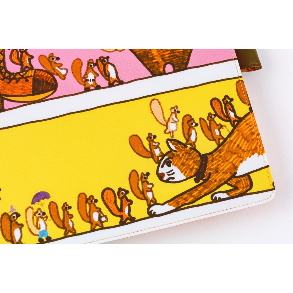 Hobonichi - 100%ORANGE: Where’s the Squirrel Going | A5 Cousin Cover