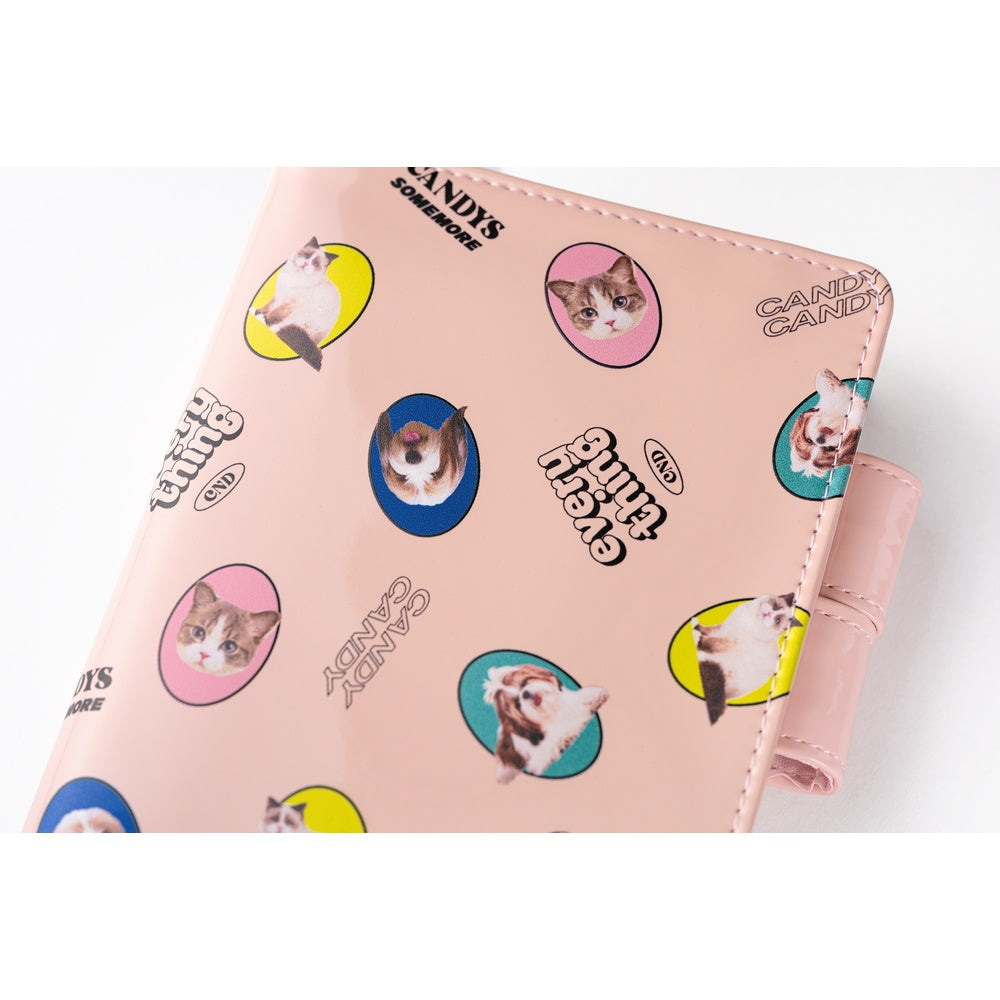 Hobonichi - Candy Stripper: Random Dog & Cat (Pink) | A6 Techo Cover