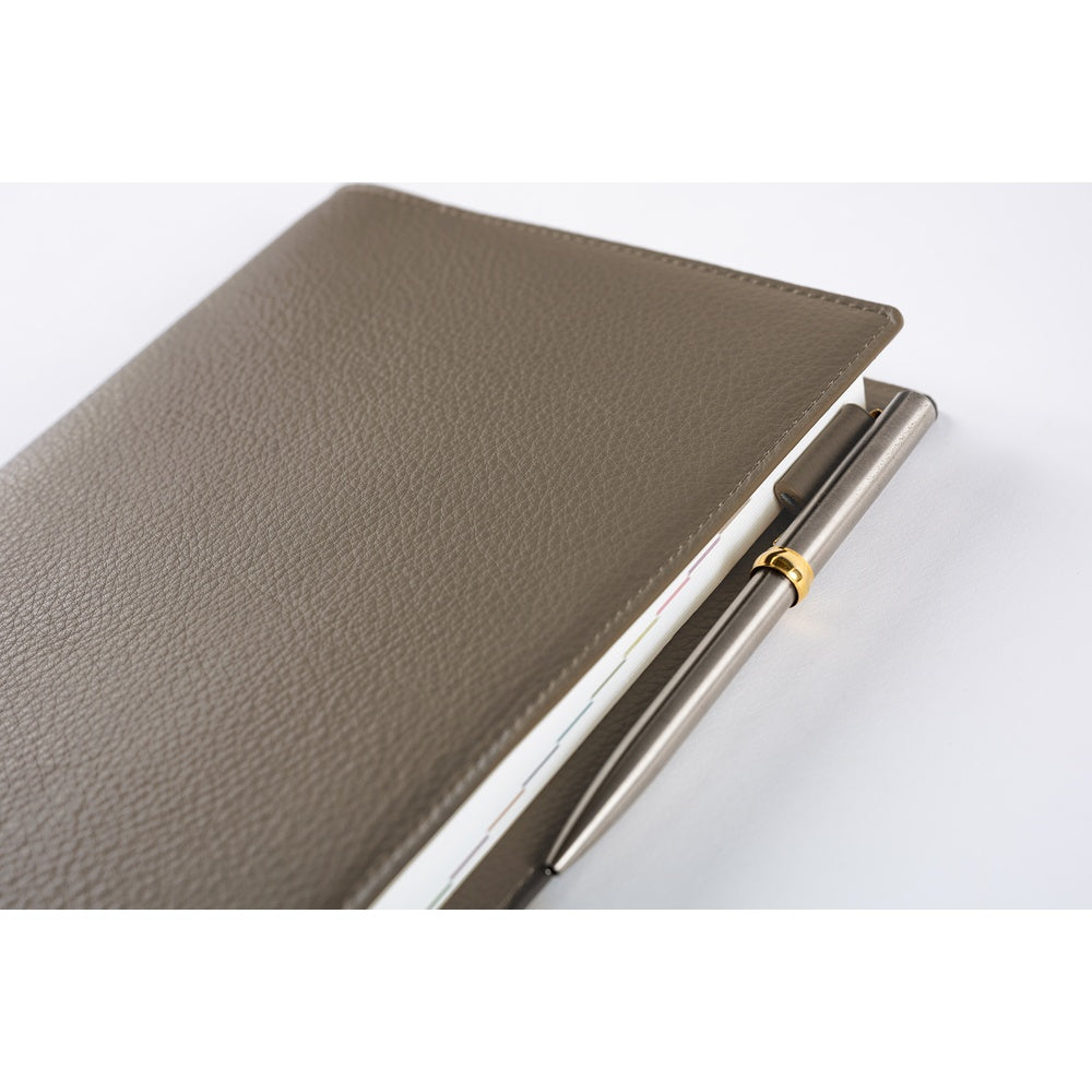 Hobonichi - Leather: Taut (Grey & Light Blue) | A5 Cousin Cover