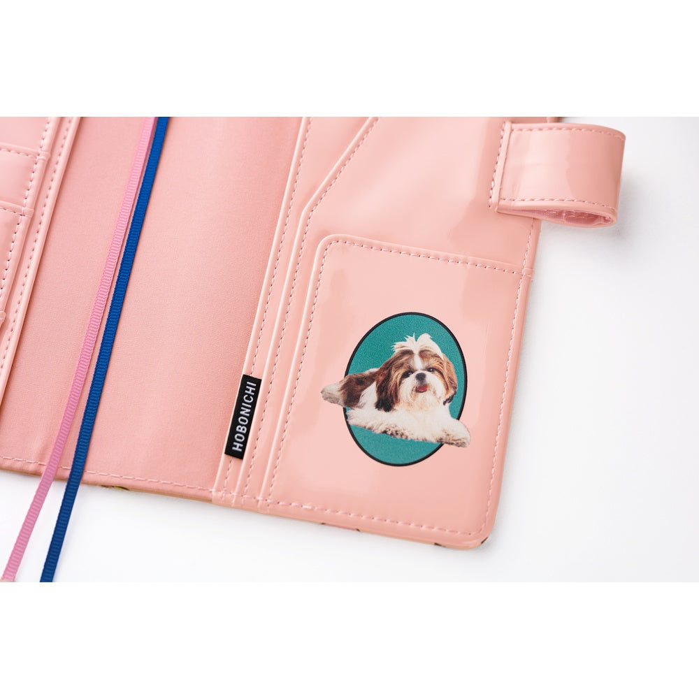 Hobonichi - Candy Stripper: Random Dog & Cat (Pink) | A6 Techo Cover