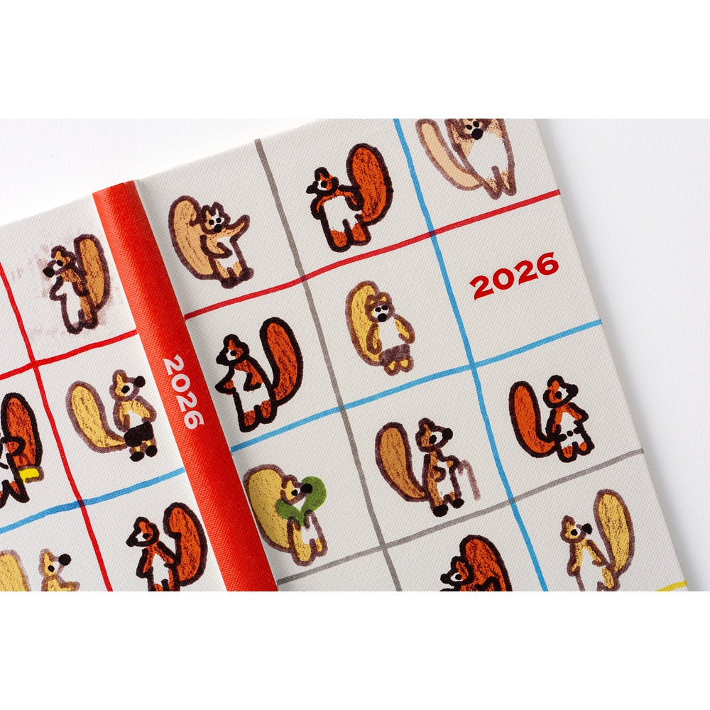 Hobonichi - 2026 Weeks, 100%ORANGE: Squirrel’s Moving Day | English