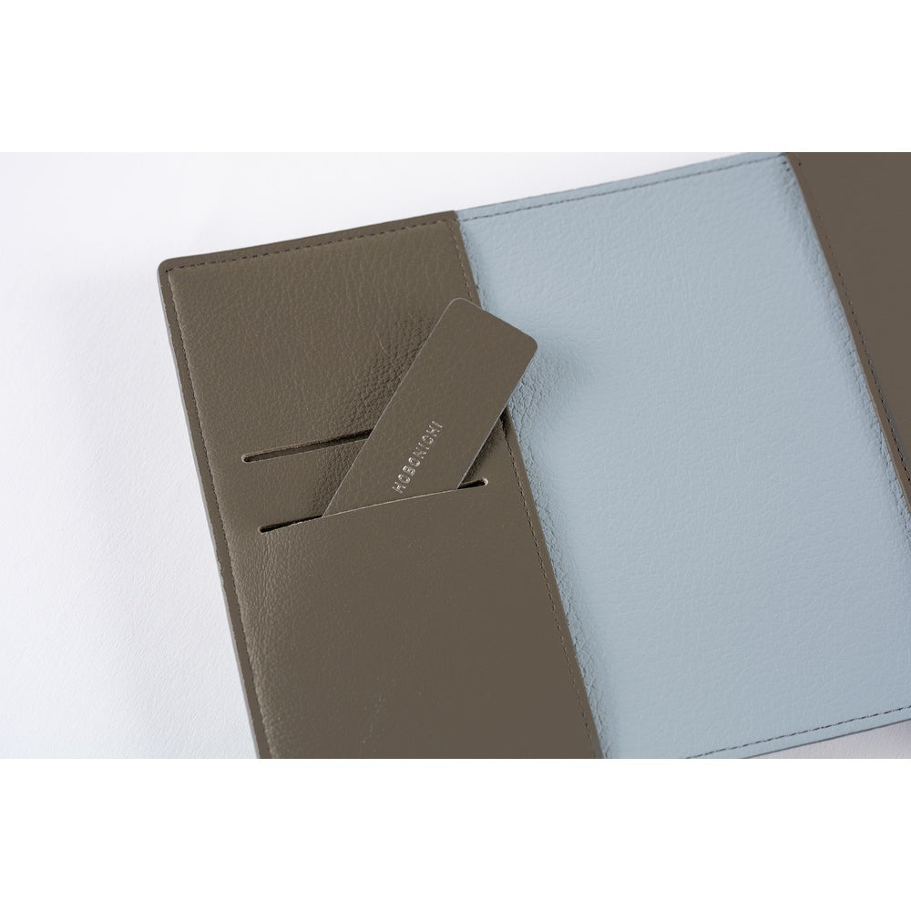 Hobonichi - Leather: Taut (Grey & Light Blue) | A6 Techo Cover