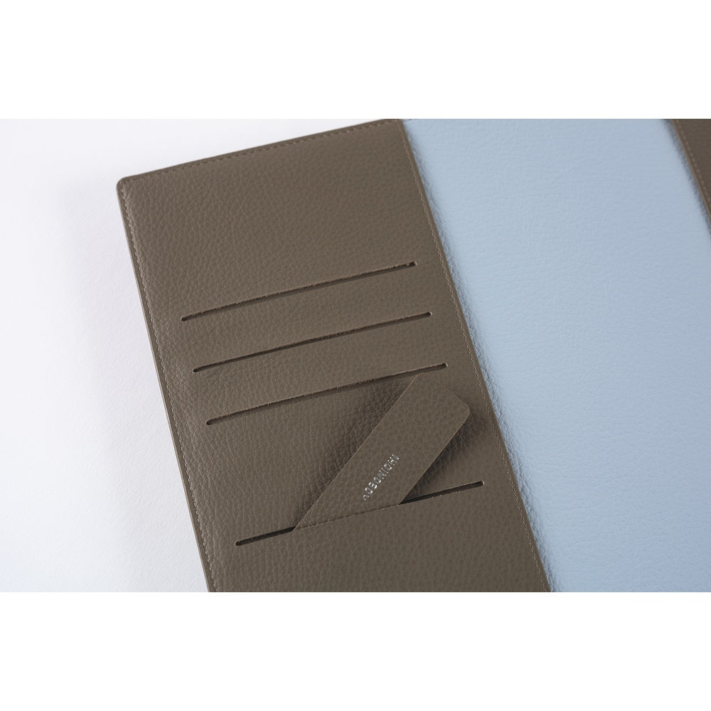 Hobonichi - Leather: Taut (Grey & Light Blue) | A5 Cousin Cover