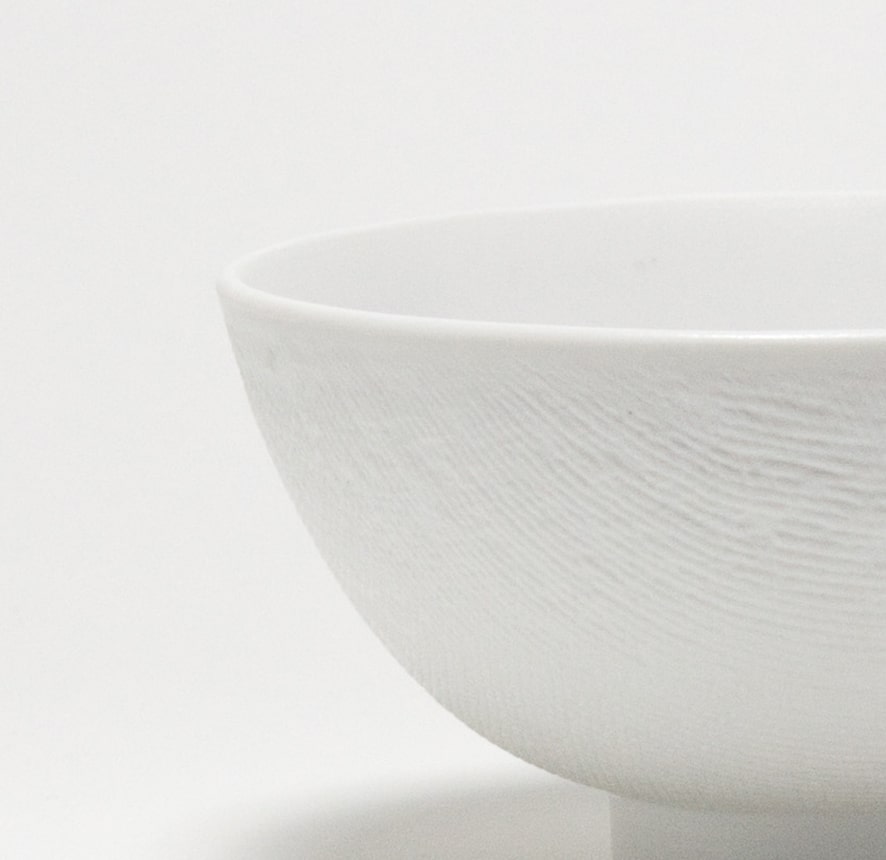 White Porcelain Textured Porcelain Bowl