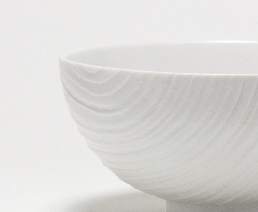 White Porcelain Textured Porcelain Bowl