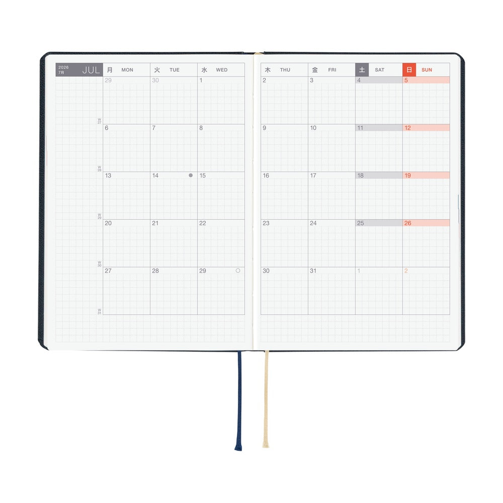 Hobonichi - 2026 HON, Slash (Navy) | A5 English