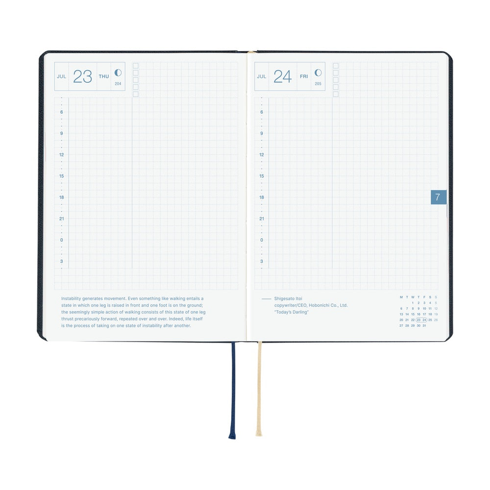 Hobonichi - 2026 HON, Slash (Navy) | A5 English