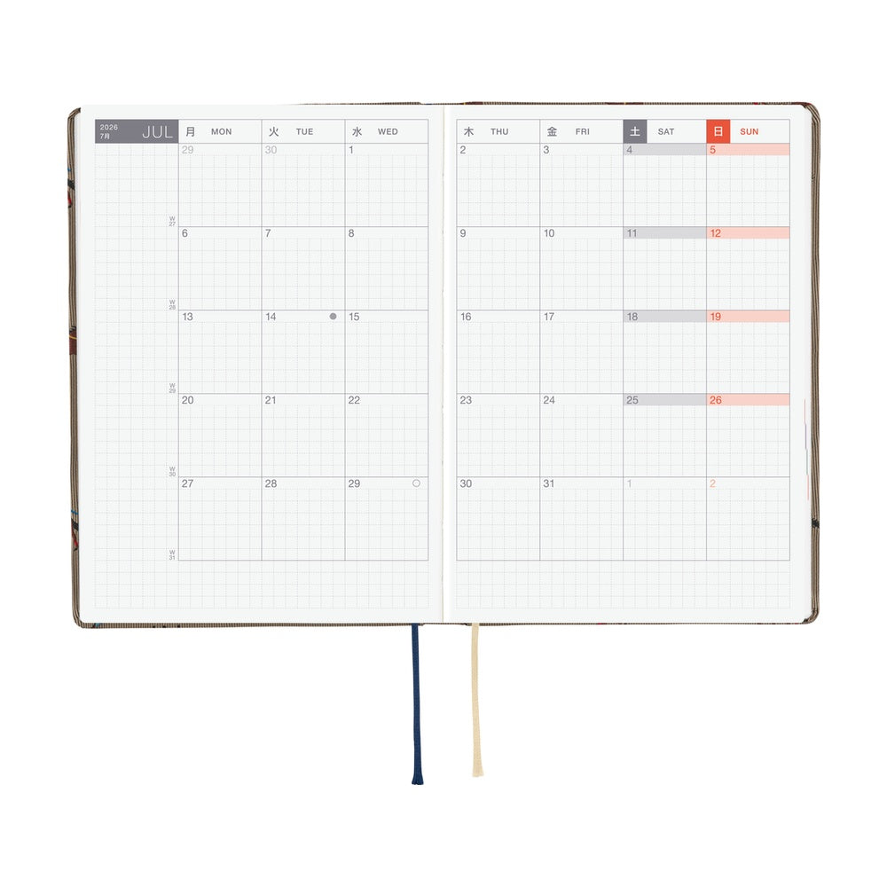 Hobonichi - 2026 HON, Bow & Tie: Galloping Horses | A6 English