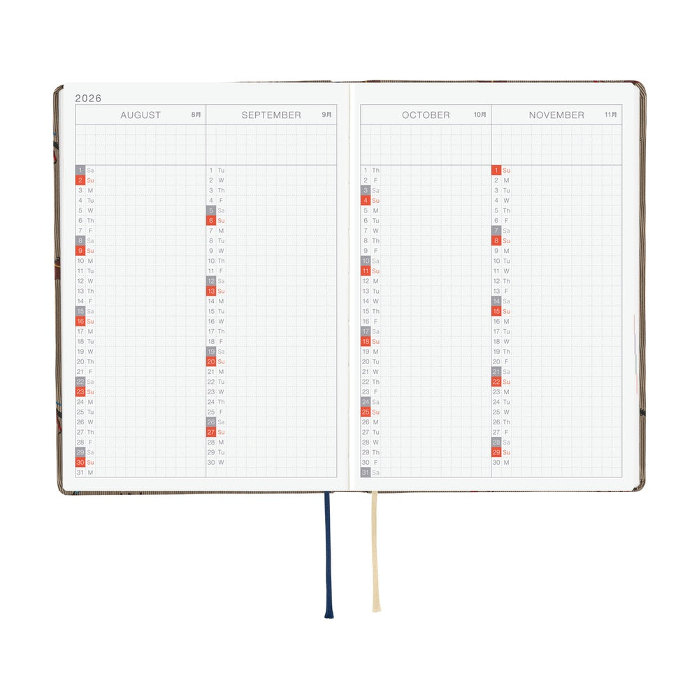 Hobonichi - 2026 HON, Bow & Tie: Galloping Horses | A6 English