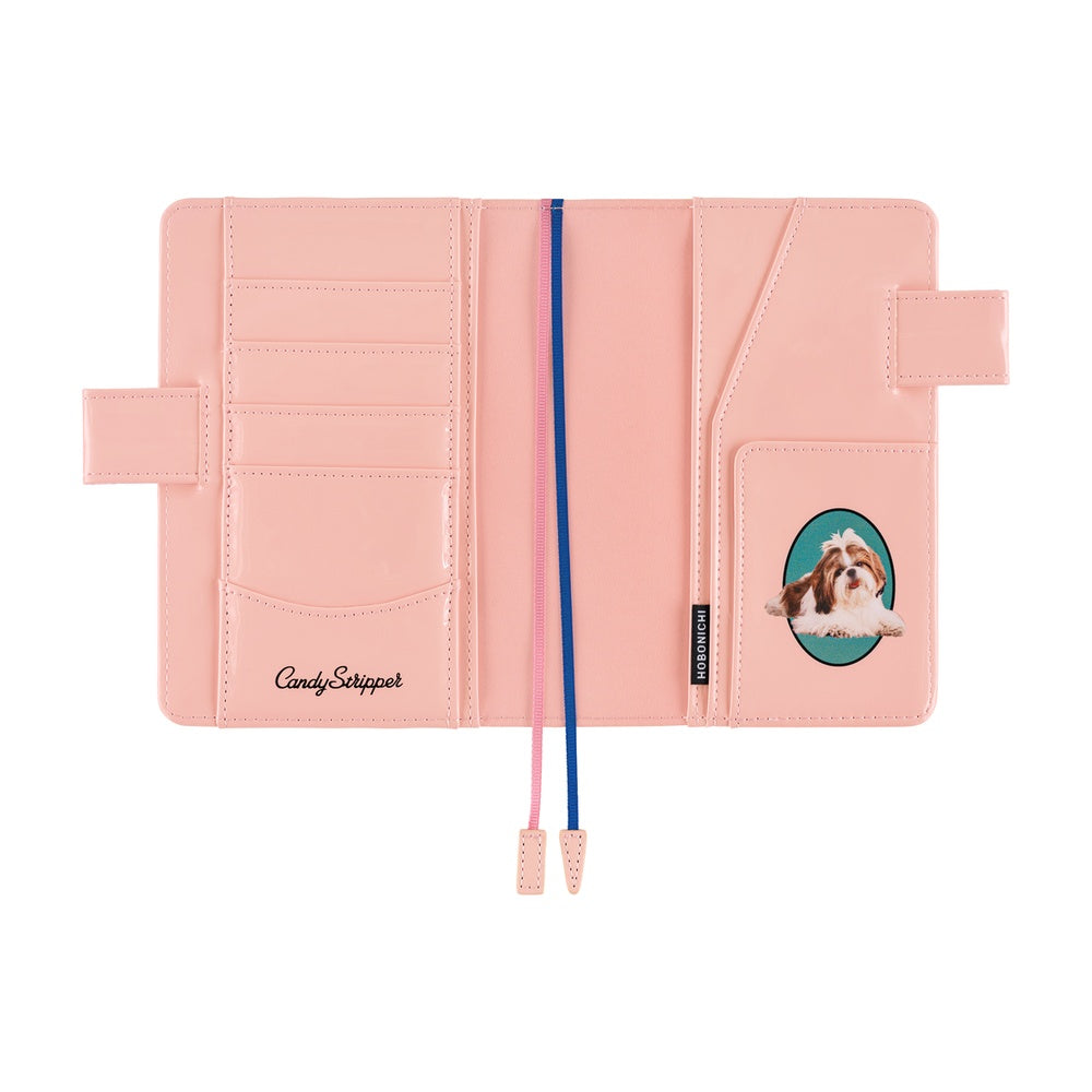 Hobonichi - Candy Stripper: Random Dog & Cat (Pink) | A6 Techo Cover