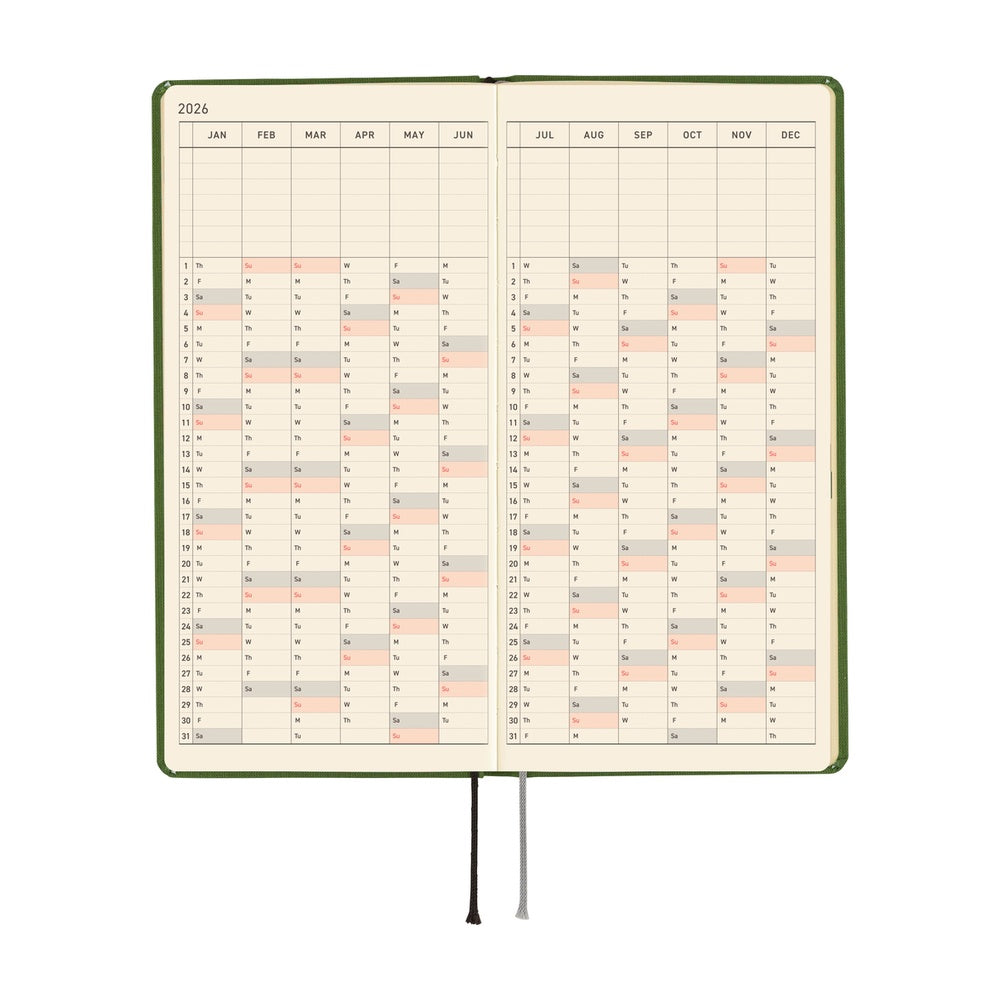 Hobonichi - 2026 Weeks, Colors: Antique Green | English