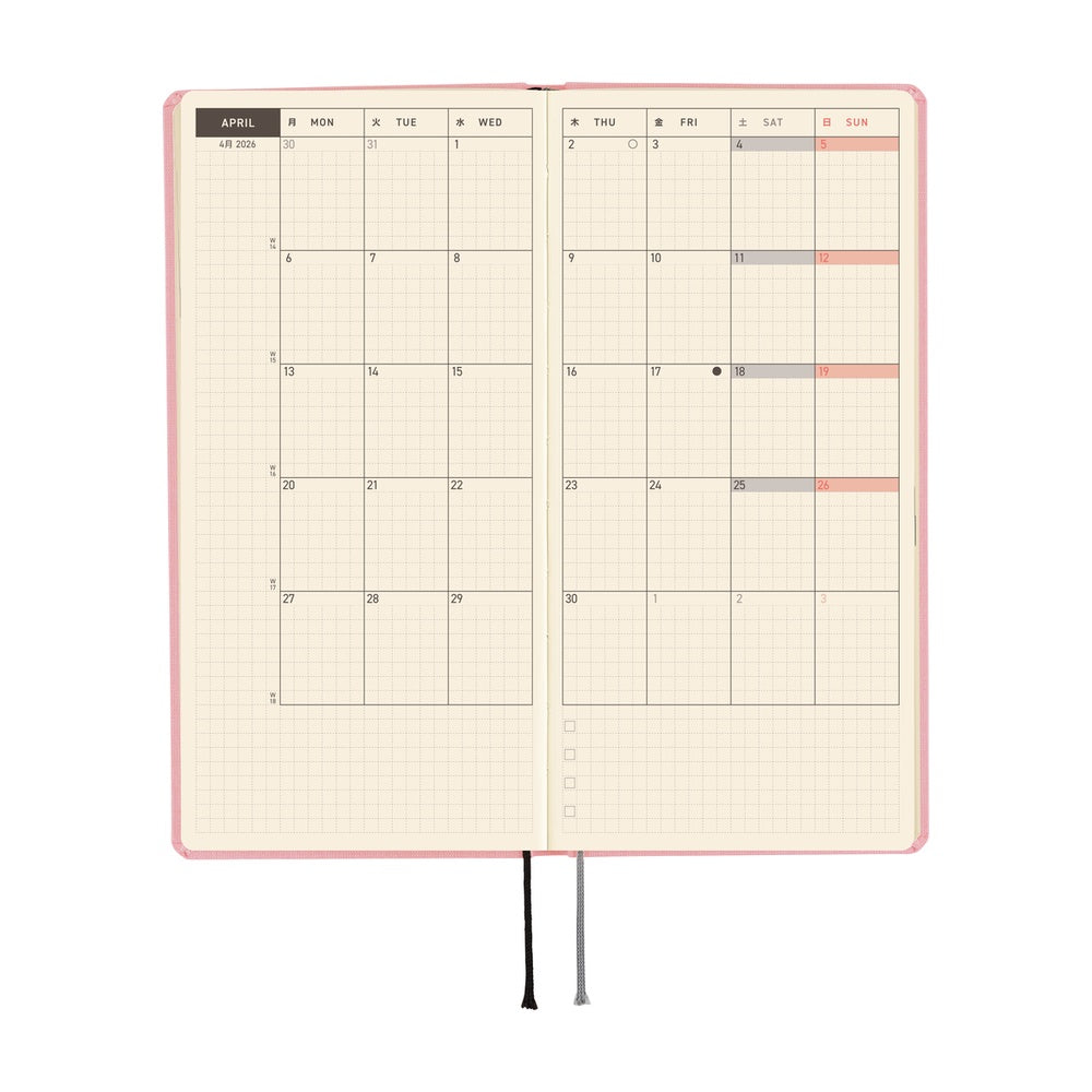 Hobonichi - 2026 Weeks, Colors: Strawberry Milk | English