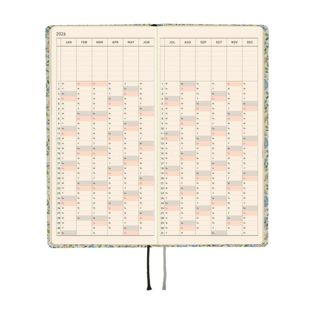 Hobonichi - 2026 Weeks, Liberty Fabrics: Sasha Kiora | English