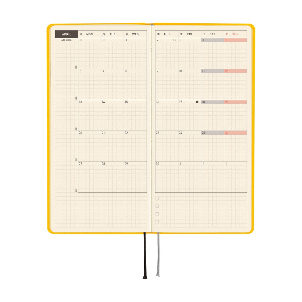 Hobonichi - 2026 Weeks, Colors: Full Moon Yellow | English