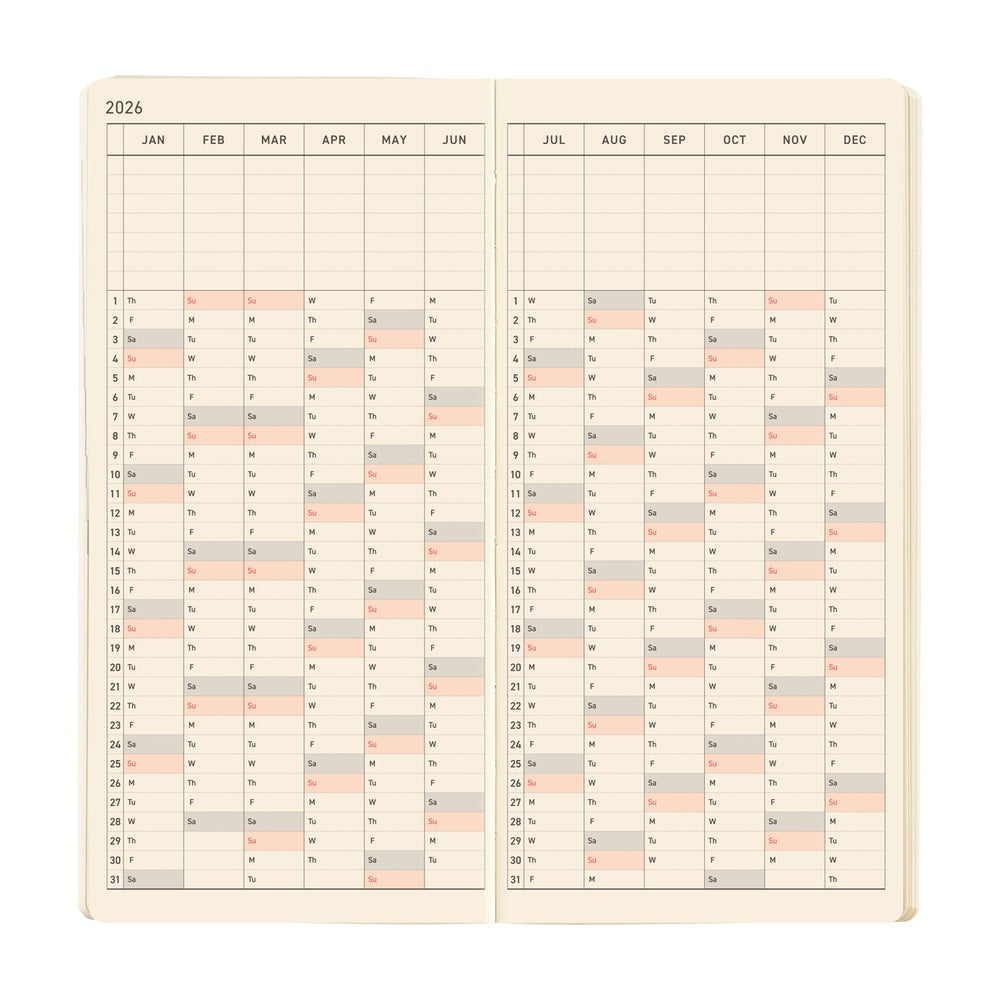 Hobonichi - 2026 Weeks Mega, Sneaker: Tomato Red | English