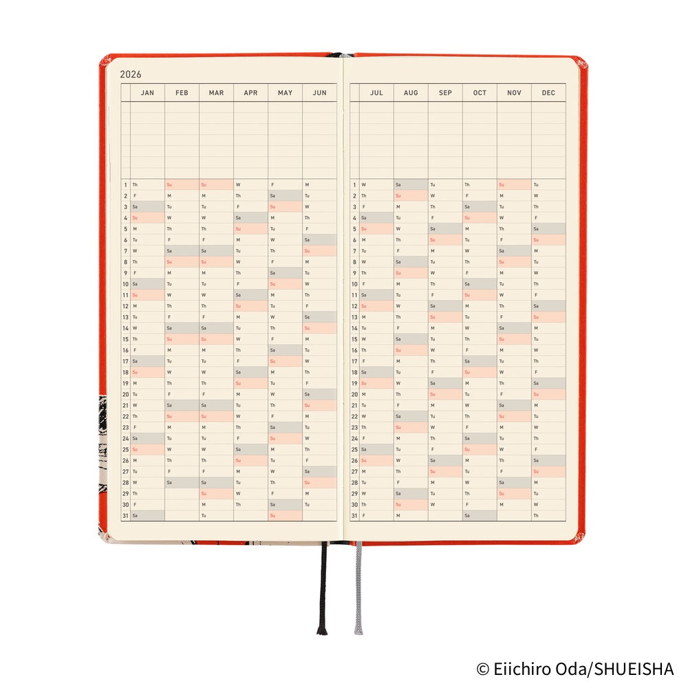 Hobonichi - 2026 Weeks, ONE PIECE Magazine: Straw Hat Luffy (Red)