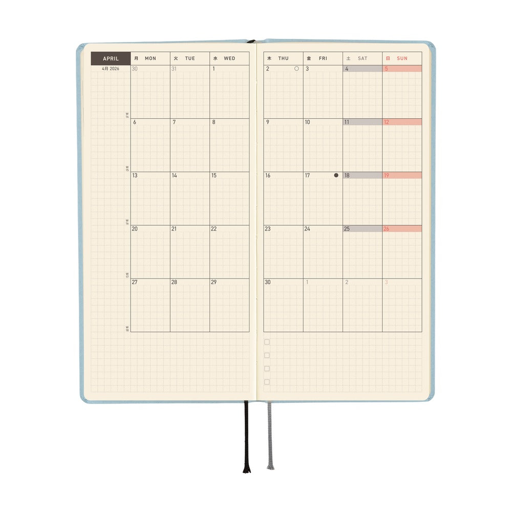 Hobonichi - 2026 Weeks, Paper Series: Sky | English