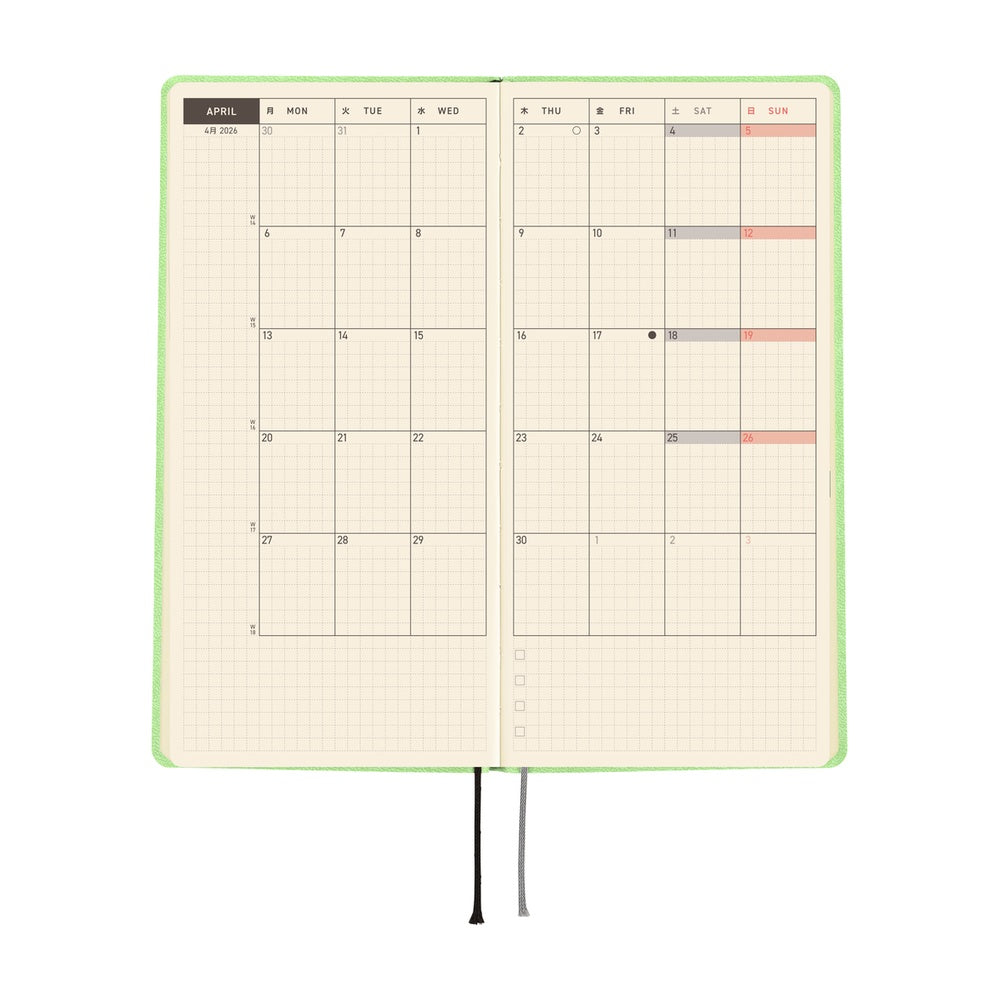 Hobonichi - 2026 Weeks, Smooth: Melon Sorbet | English