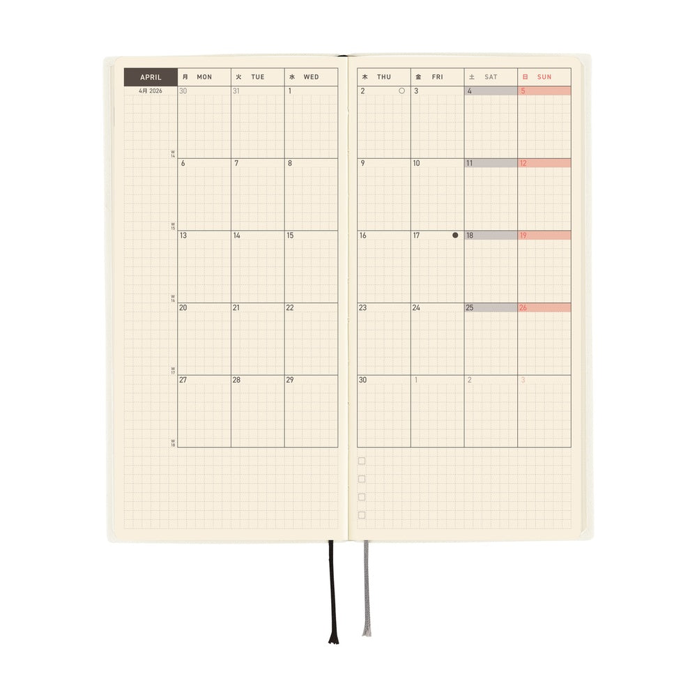 Hobonichi - 2026 Weeks, White Line: Ivory | English
