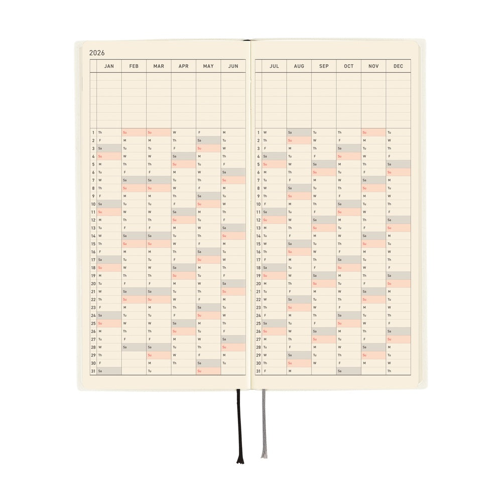 Hobonichi - 2026 Weeks, White Line: Ivory | English