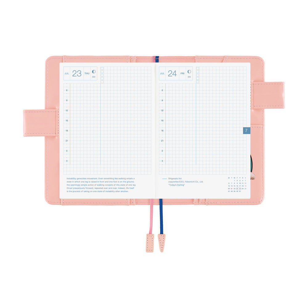 Hobonichi - Candy Stripper: Random Dog & Cat (Pink) | A6 Techo Cover