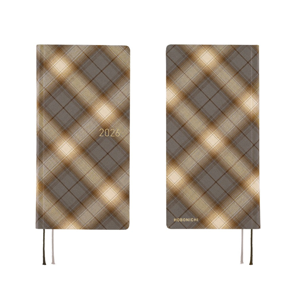 Hobonichi - 2026 Weeks, Shirt Fabric: Foggy Plaid | English