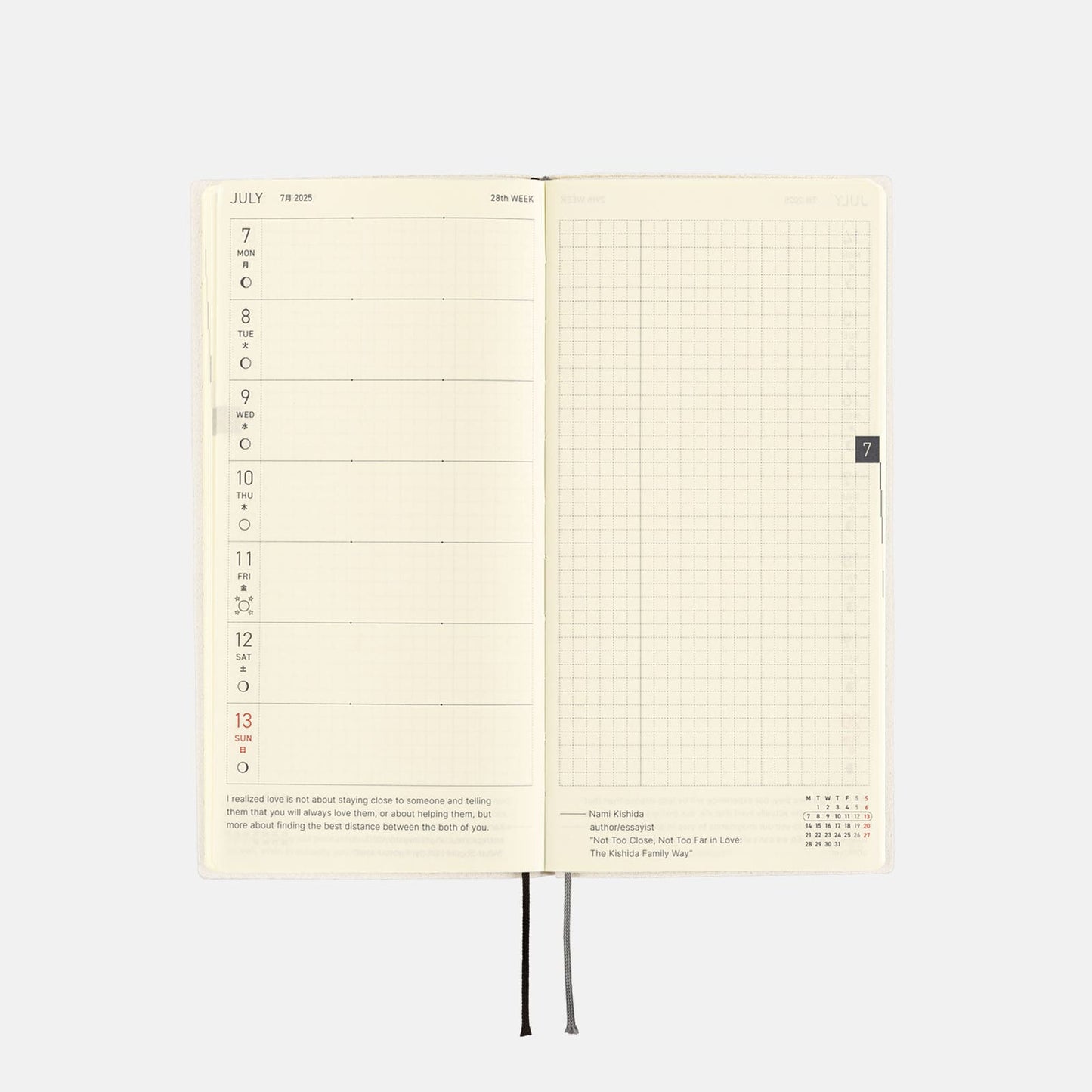 Hobonichi - 2025 Weeks, White Line: Ivory | English