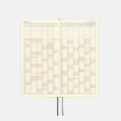 Hobonichi - 2025 Weeks, White Line: Ivory | English