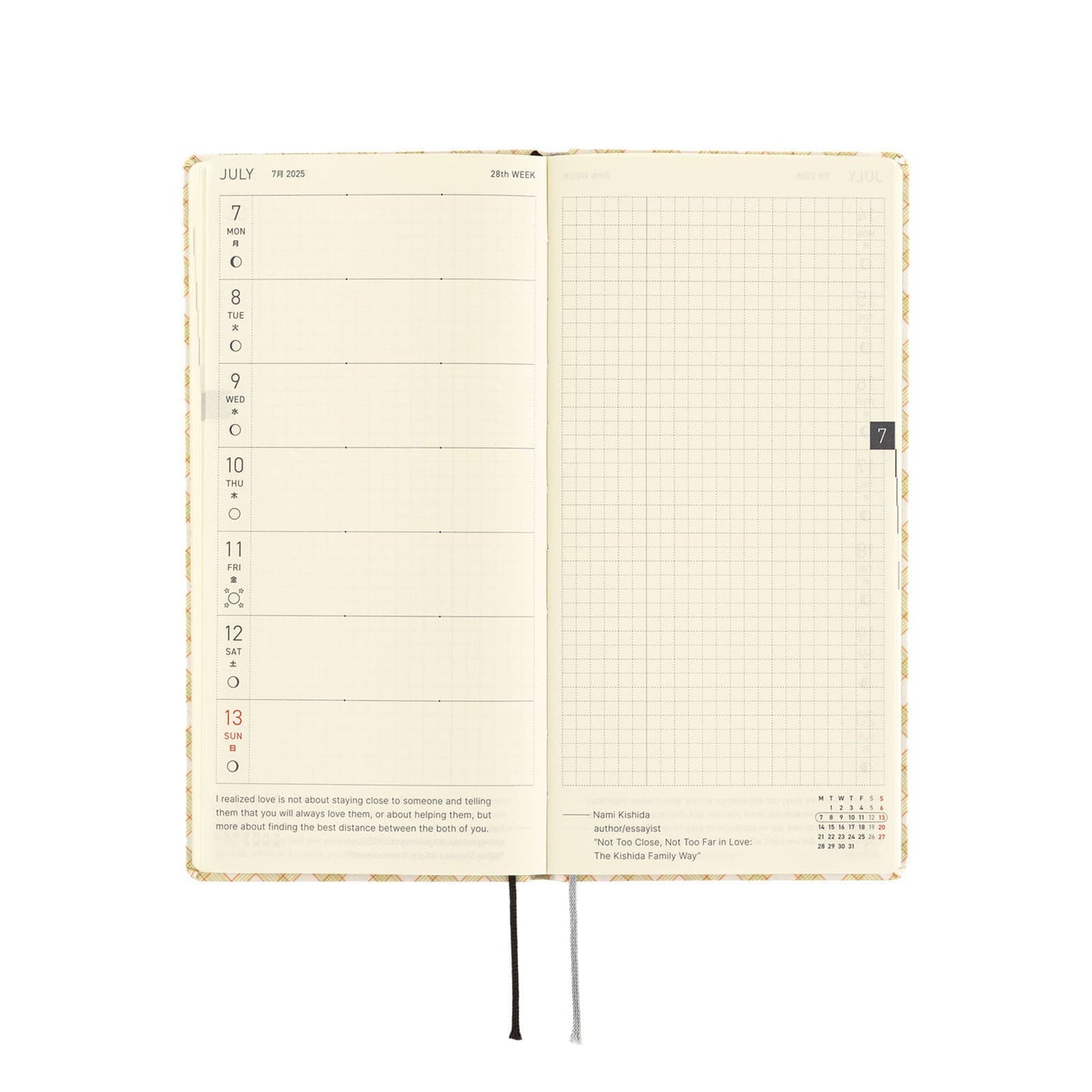 Hobonichi - 2025 Weeks, Shirt Fabric: Harvest Plaid | English