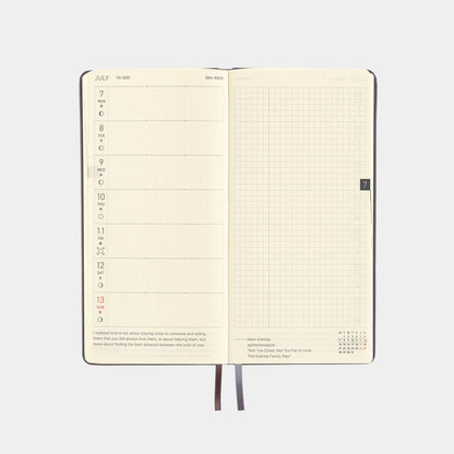 Hobonichi - 2025 Weeks, Leather: Steel Grey | English