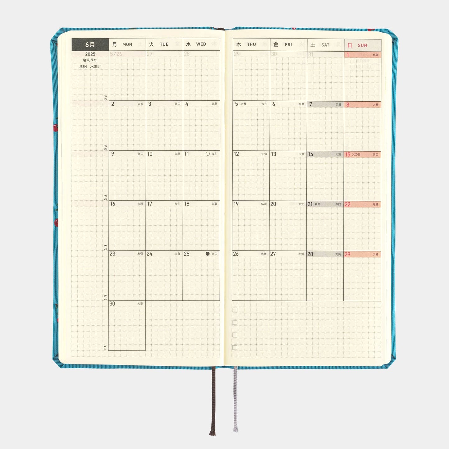 Hobonichi - 2025 Weeks Mega, Bow & Tie: Cherry | English