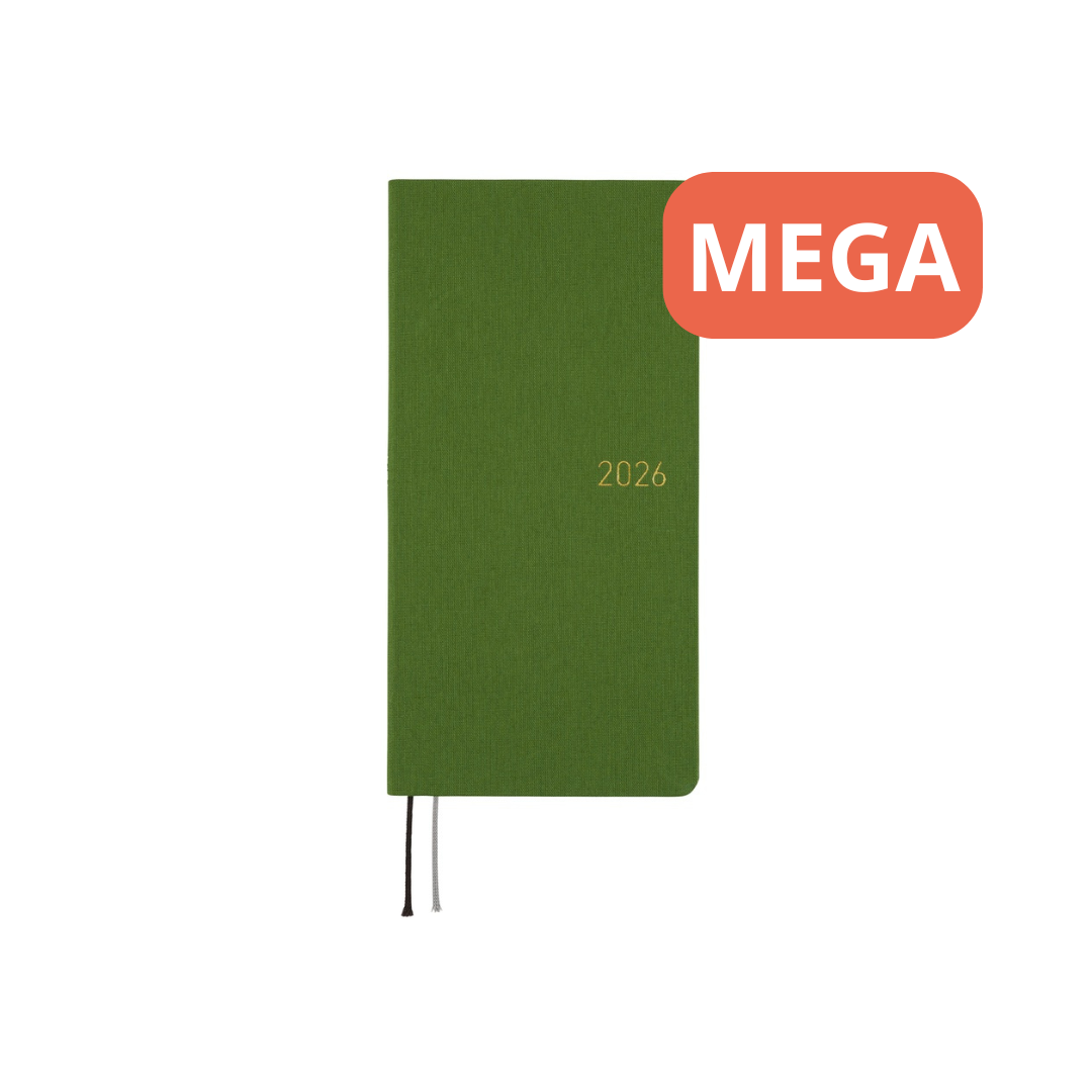 [Pre-Order] Hobonichi - 2026 Weeks Mega, Colors: Antique Green | English