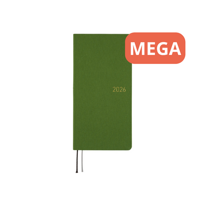 [Pre-Order] Hobonichi - 2026 Weeks Mega, Colors: Antique Green | English