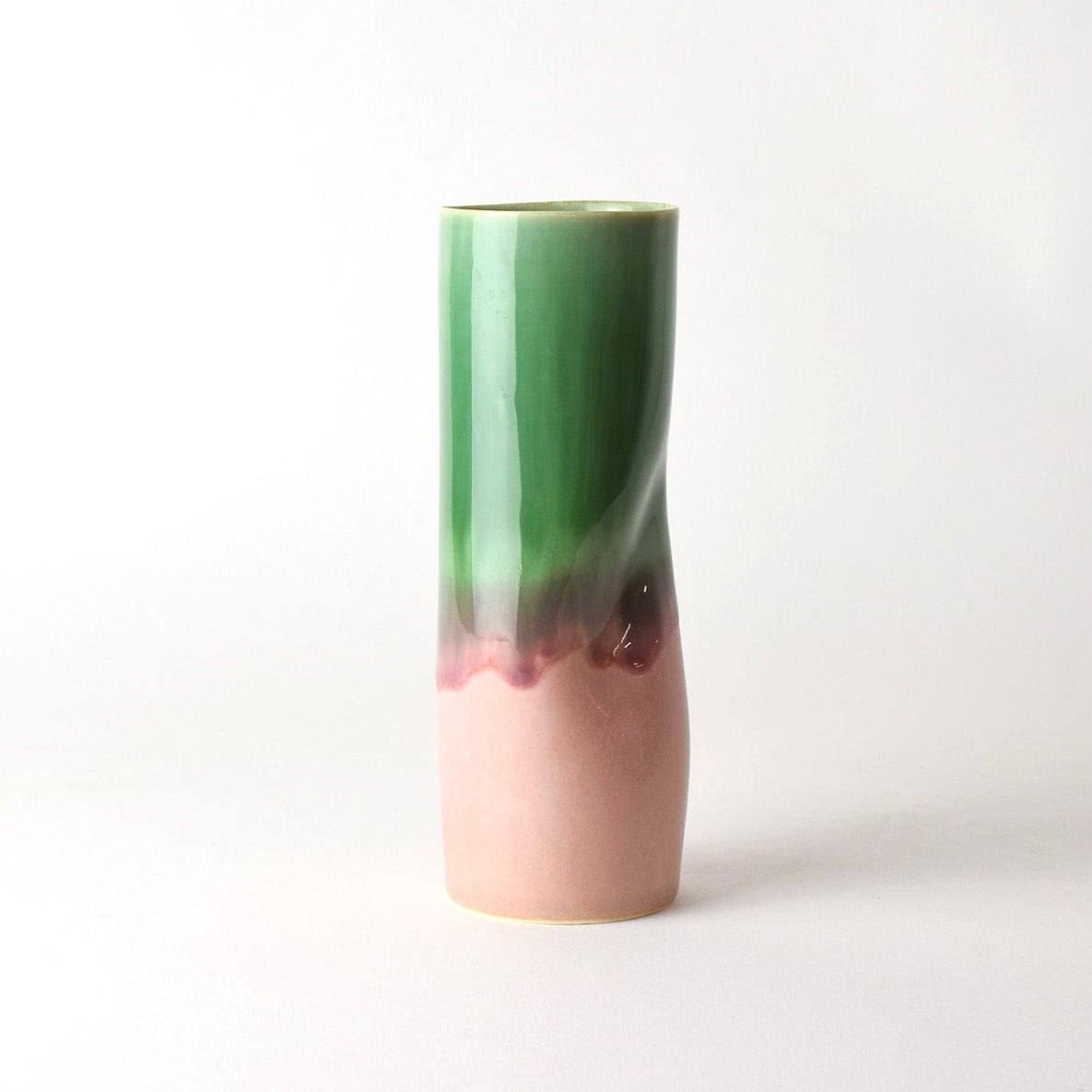 SGW Lab - Green x Pink Twist Cylinder Vase