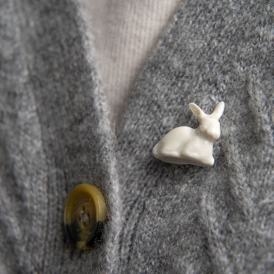 Yukiko Kitahara - Porcelain Rabbit Pin Brooch