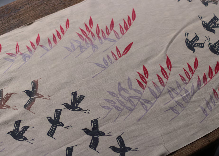 Flower Pattern Tenugui Cloth