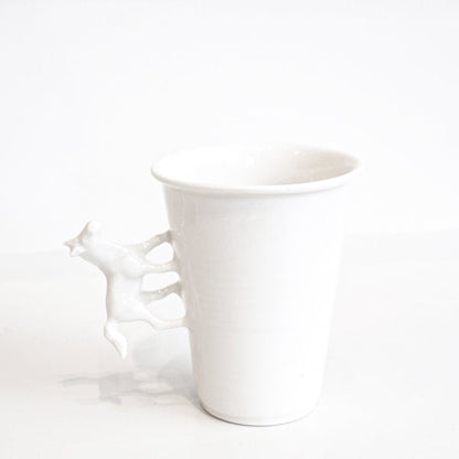 Large Porcelain Horse Cup