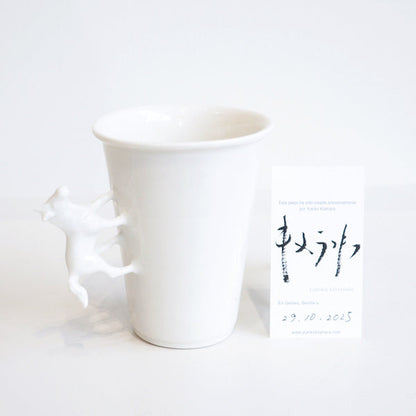 Large Porcelain Horse Cup