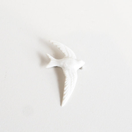Porcelain Swallow Brooch