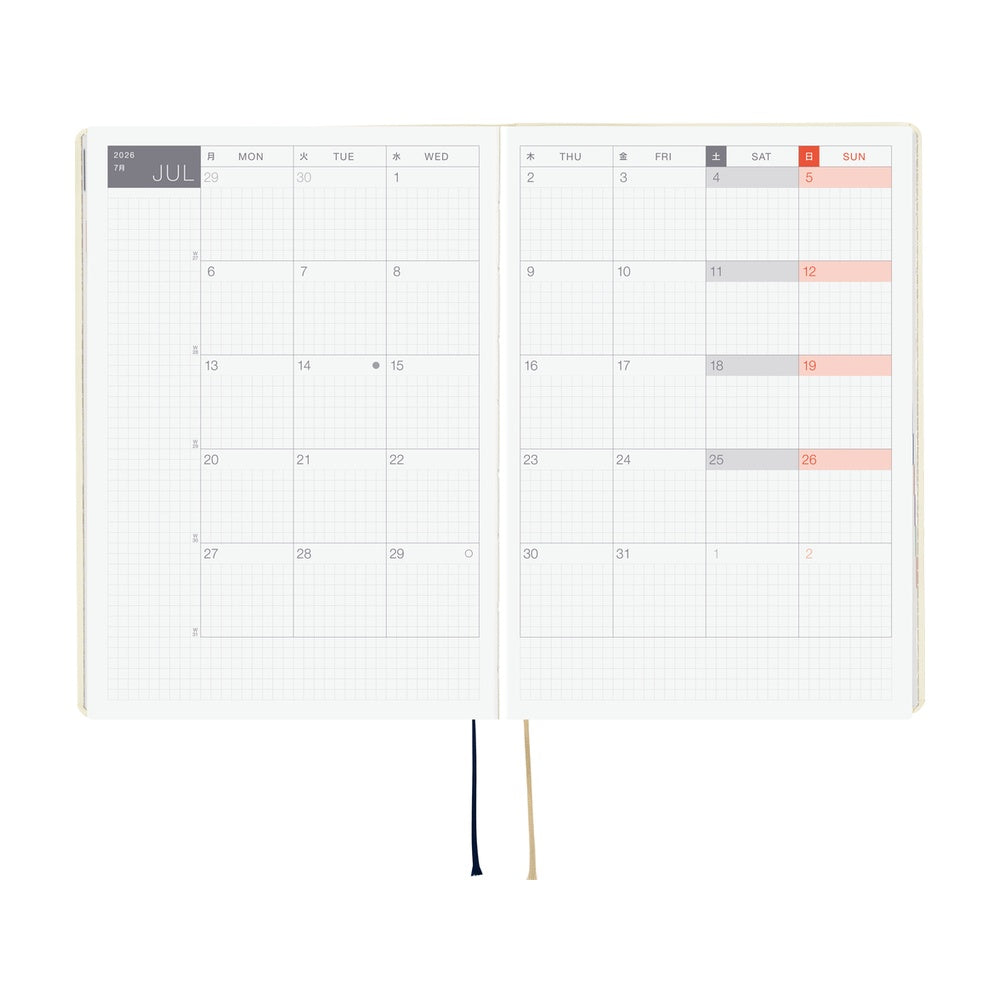Hobonichi -2026 HON, Slash (Ivory) | A5 English