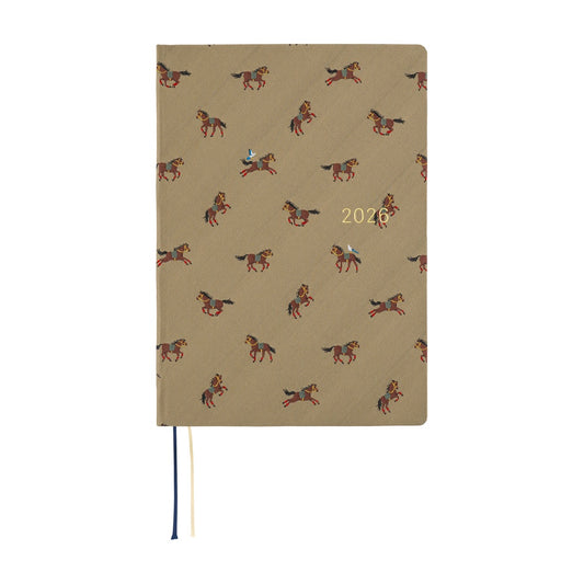 Hobonichi - 2026 HON, Bow & Tie: Galloping Horses | A5 English